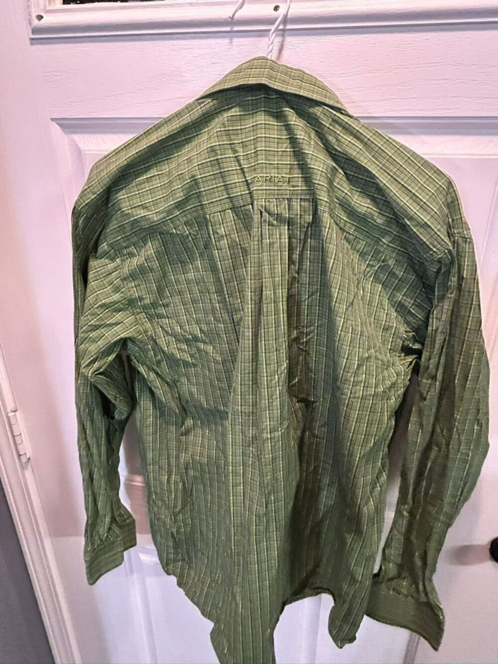 Ariat Pro Series Green Plaid Long Sleeve Button-Down Shirt L/G Mesh Lining Weste - Picture 9 of 9
